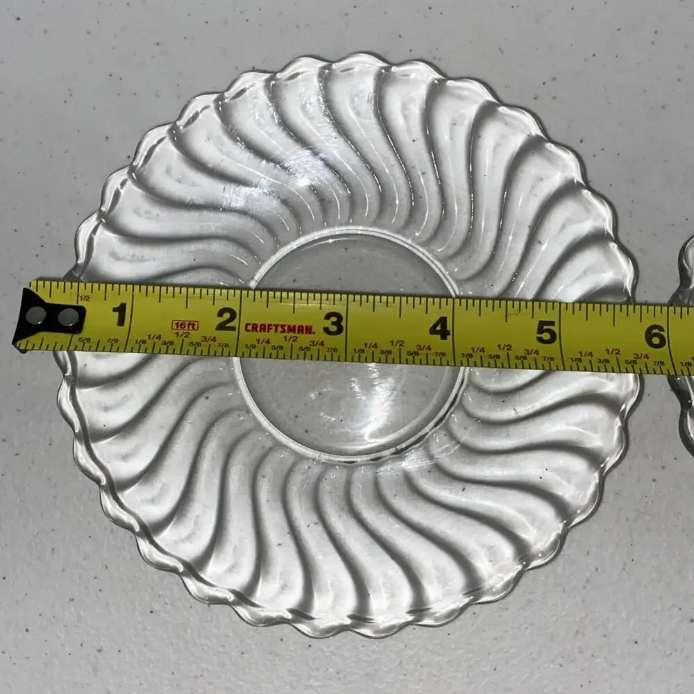 VTG Fostoria Colony Pattern Teacup Coffee Cup Glass & 2 Saucers Lead Crystal‎